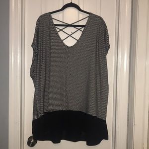 Lane Bryant Black and white striped top